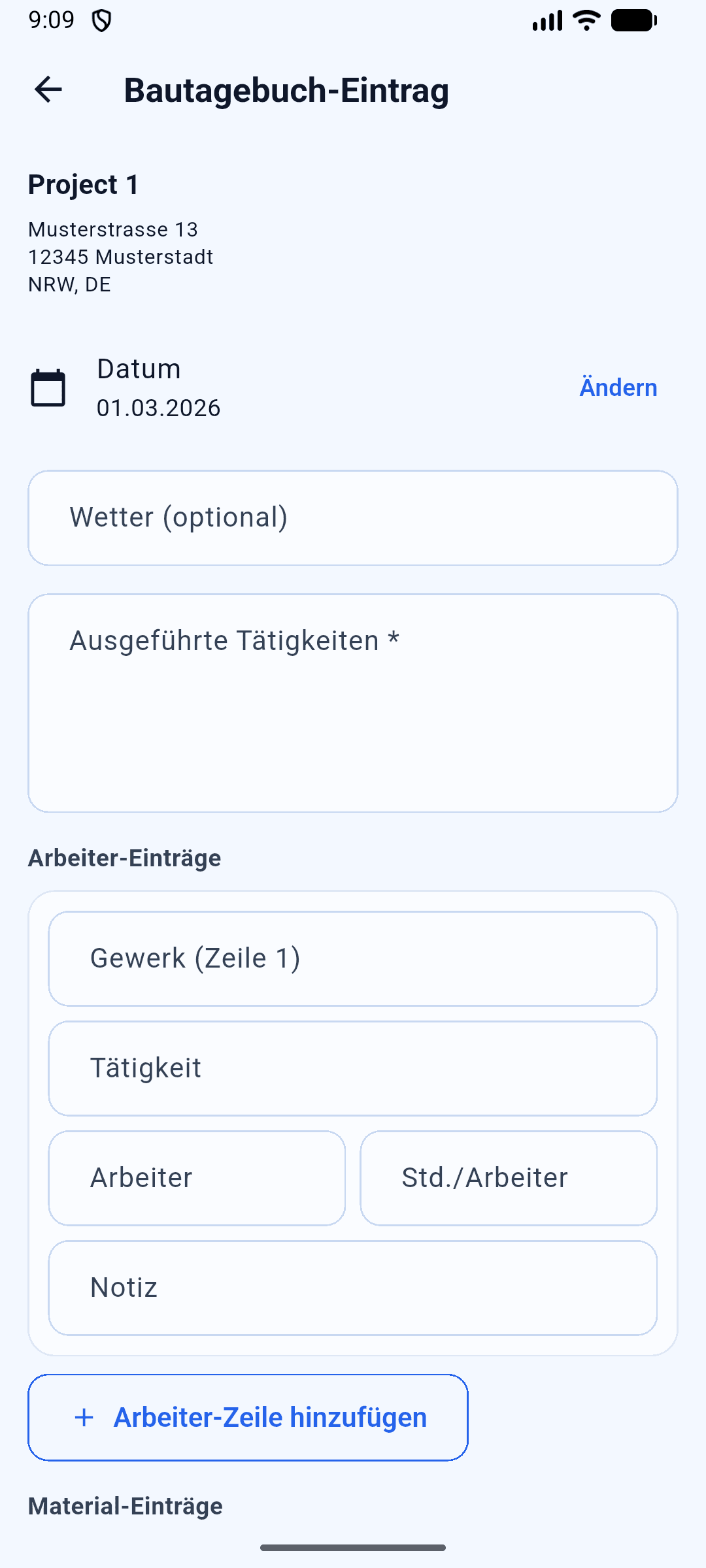 Bautagebuch in hassolux
